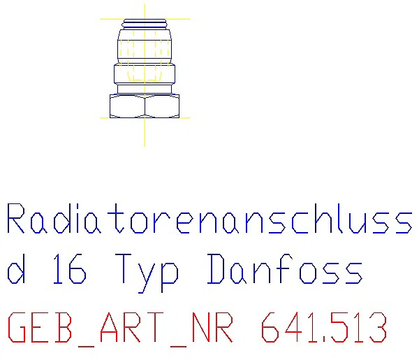 GE Mepla Anschlussverschraubung mit Aussengewinde d16-G1/2 Danfoss_641.513.00.1_L
