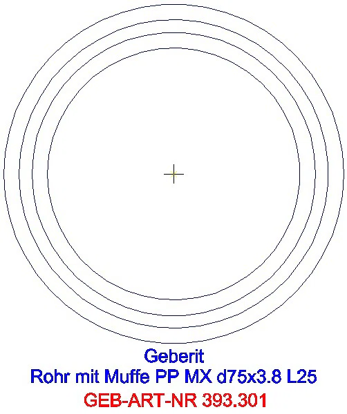 GE Silent-Pro Rohr mit Muffe d75mm L25cm_393.301.14.1_A
