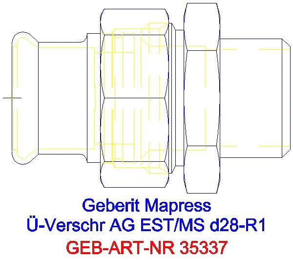 GE Mapress Edelstahl Übergangsverschr. mit AG d28-R1_35337_A