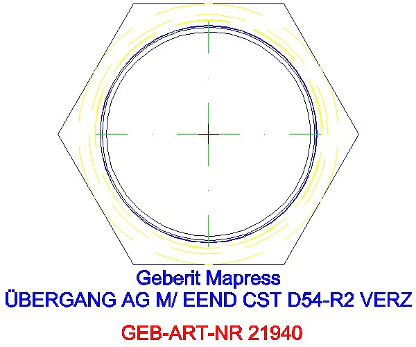 GE Mapress C-Stahl Übergang mit AG und Einschubende d54-R2 verzinkt_21940_L