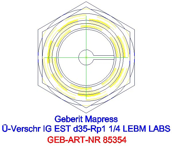 GE Mapress Edelstahl Übergangsverschr. mit IG ÜM ESt(LABS-frei) d35-Rp1 1/4_85354_L