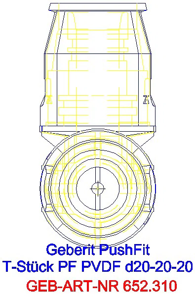 GE PushFit T-Stück egal PVDF d25-25-25_652.310.00.1_L