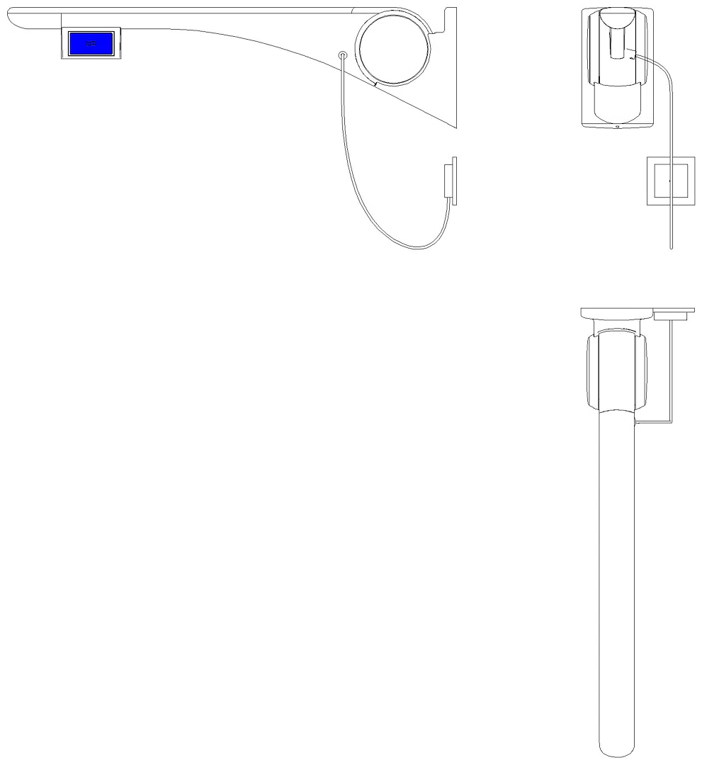 HEWI Stützklappgriff Basic,750 mm,rechts Spülausl.(E-Ausf.) weiß hgl-atm
