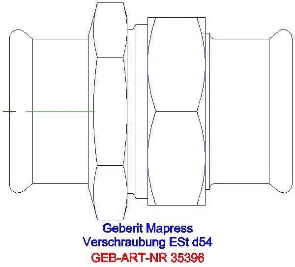 GE Mapress Edelstahl Verschraubung mit Überwurfmutter aus ESt d54_35396_G