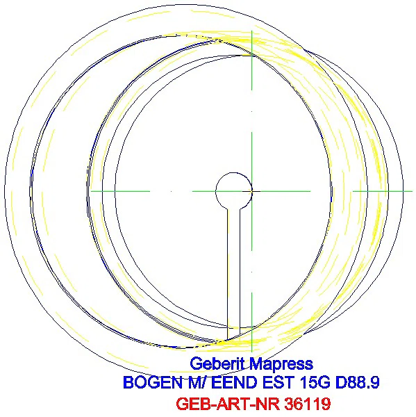 GE Mapress Edelstahl Bogen 15Gr d88,9 mit Einschubende_36119_G