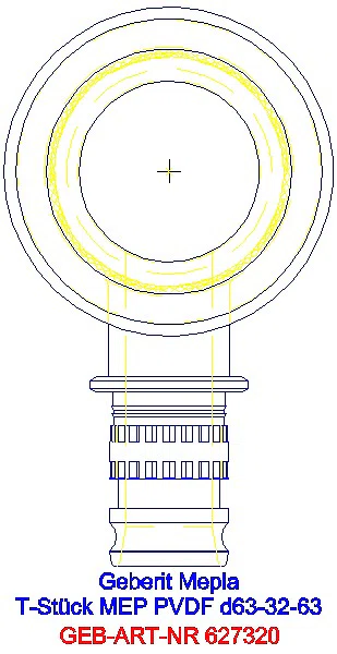GE Mepla T-Stück reduziert PVDF d63-32-63_627.320.00.5_L