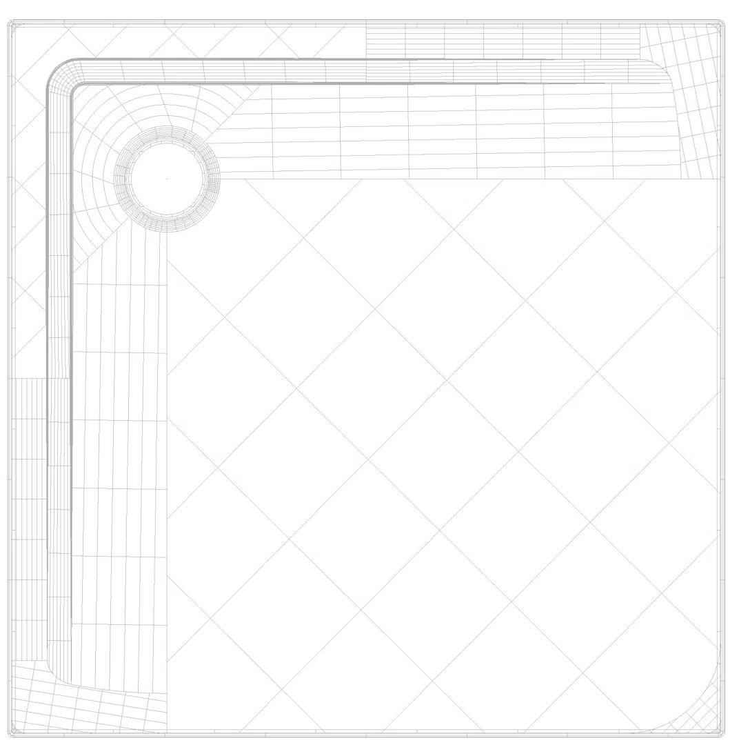 KALDEWEI SUPERPLAN MIT WANNENTRÄGER EXTRAFLACH Duschfläche, 900x900x32 mm, Modell-Nr: 1848-5