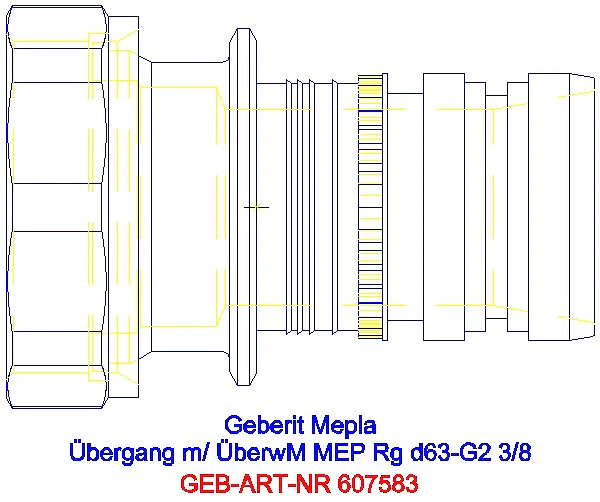 GE Mepla Übergang mit Überwurfmutter Rg d63-G2 3/8_607.583.00.5_A