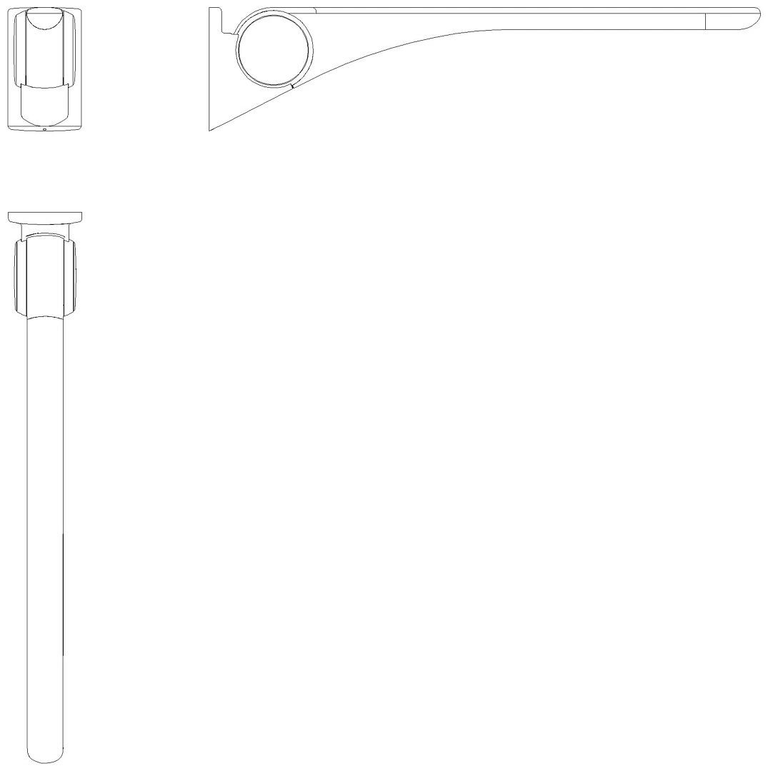 HEWI Stützklappgriff Basic,900 mm weiß hgl-atm