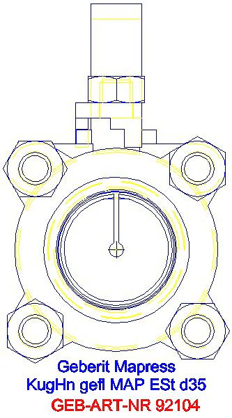 GE Mapress Kugelhahn NPW, mit Bet.-Hebel geflanscht d35_92104_L