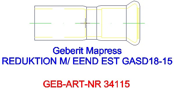 GE Mapress Edelstahl Reduktion mit Einschubende (Gas) d18-15_34115_L