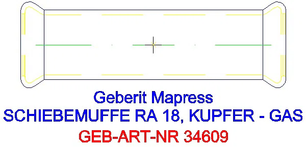 GE Mapress Kupfer Schiebemuffe Gas d18_34609_A