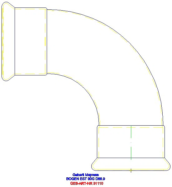 GE Mapress Edelstahl Bogen 90Gr d88,9_31110_A