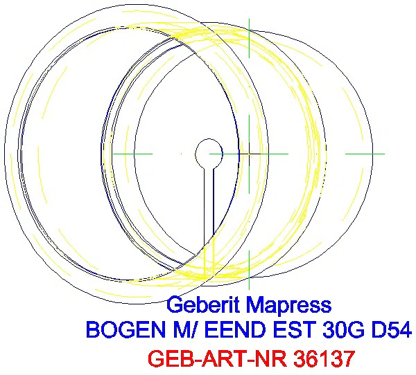 GE Mapress Edelstahl Bogen 30Gr d54 mit Einschubende_36137_G