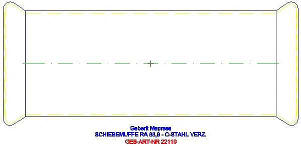 GE Mapress C-Stahl Schiebemuffe d88.9 verzinkt_22110_G