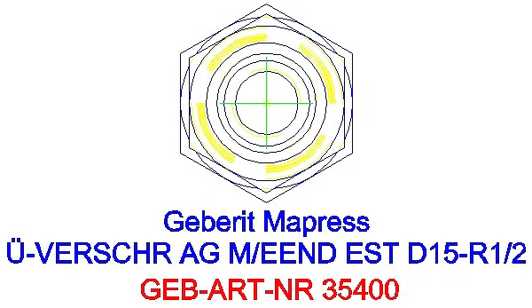 GE Mapress Edelstahl Übergangsverschr. mit AG und Einschubende d15-R1/2_35400_L