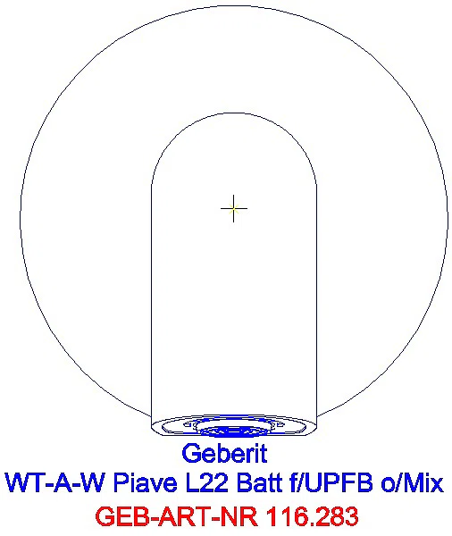 GE Waschtischarmatur Piave, Wandmontage mit UP-Funktion Batt. L 22cm o. Mischer_116.283.21.1_A