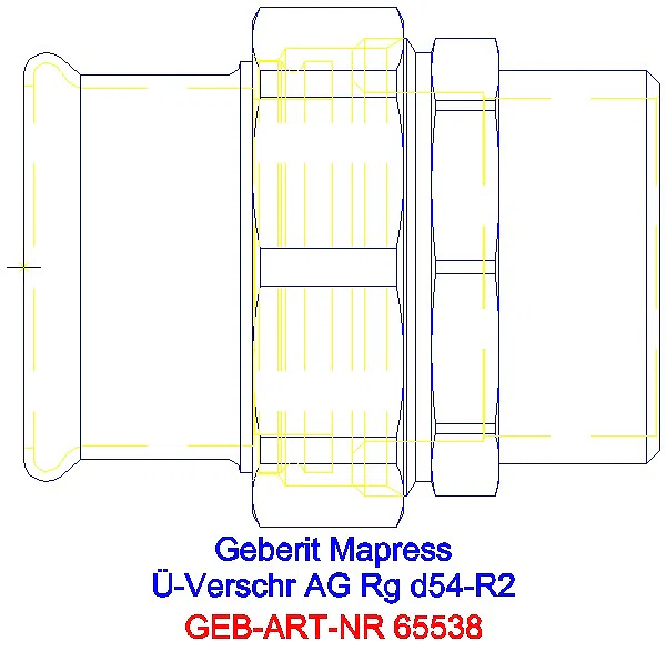 GE Mapress Kupfer Übergangsverschraubung mit AG Rg d54-R2_65538_G