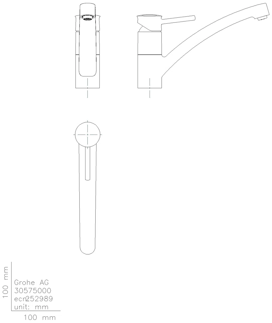 GROHE EH-Spültischbatterie BauClassic 30575 flacher Auslauf chrom