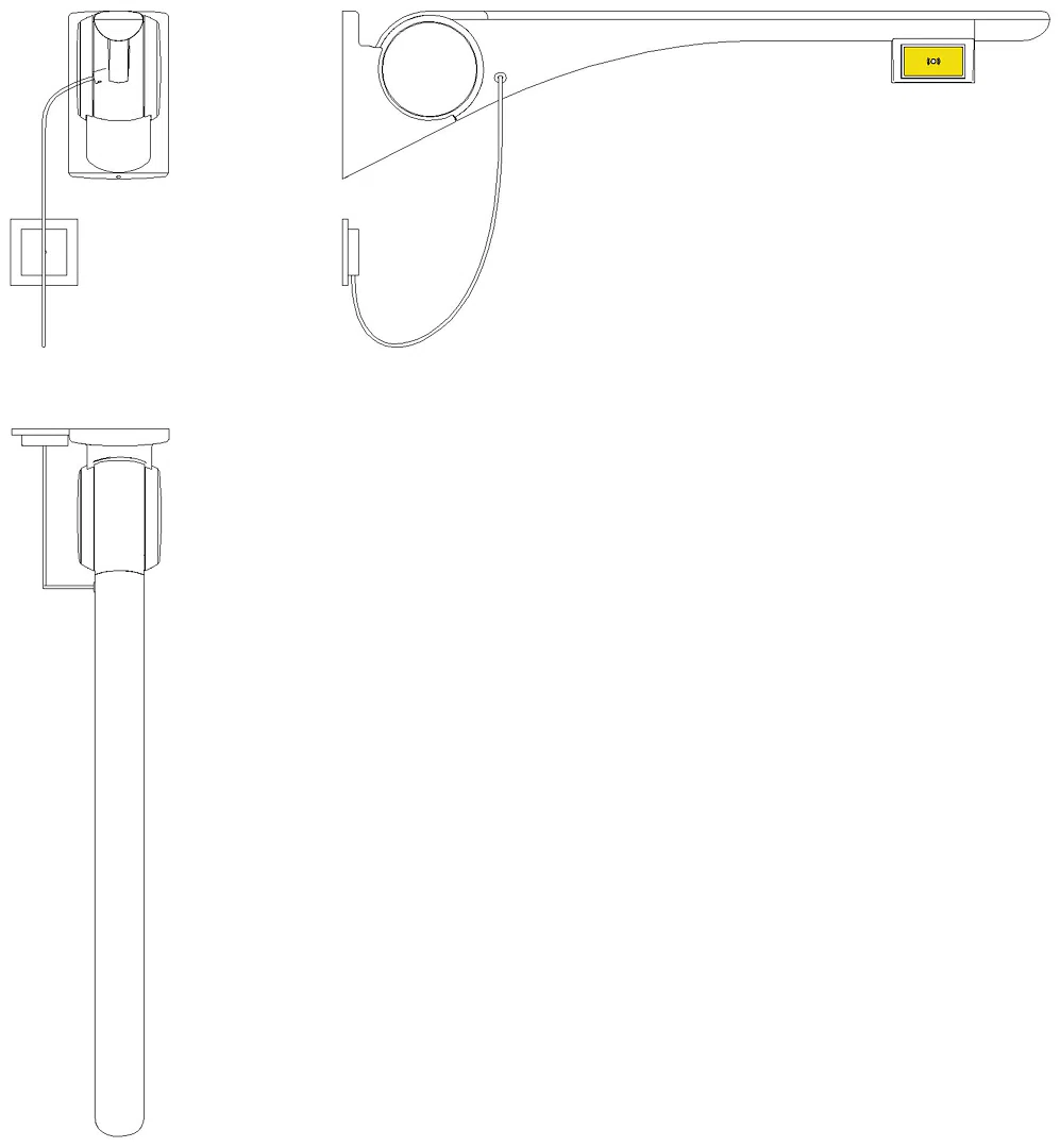 HEWI Stützklappgriff Basic,850 mm,links Funktaste(E-Ausf.) anthr hgl-atm