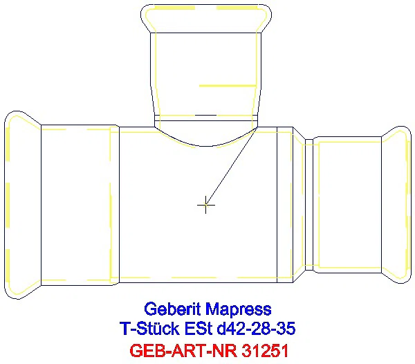 GE Mapress Edelstahl T-Stück reduziert d42-28-35_31251_A