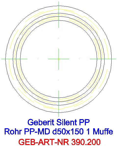 GE Silent-PP Rohr mit Muffe d50x2 L:15cm_390.200.14.1_G