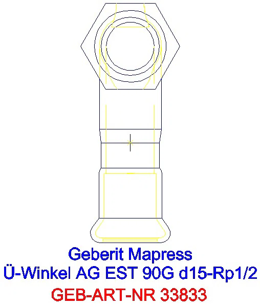 GE Mapress Edelstahl Übergangswinkel 90Gr mit AG d15-R1/2_33833_L