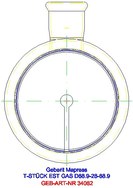 GE Mapress Edelstahl T-Stück reduziert (Gas) d88,9-28-88,9_34082_L