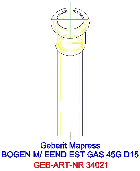 GE Mapress Edelstahl Bogen 45Gr d15 mit Einschubende (Gas)_34021_L