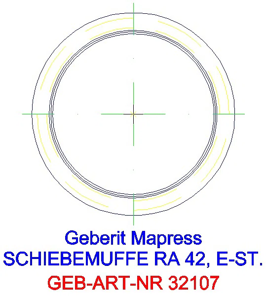 GE Mapress Edelstahl Schiebemuffe d42_32107_L