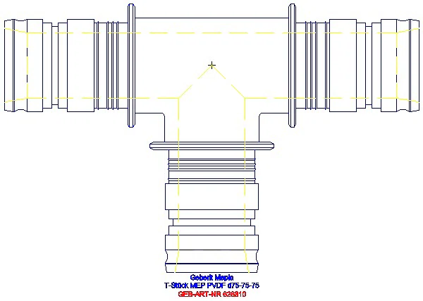 GE Mepla T-Stück egal PVDF d75-75-75_628.310.00.5_A