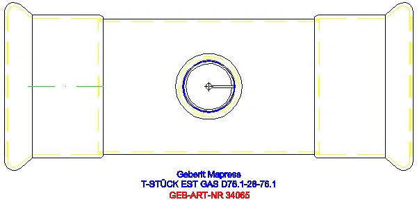GE Mapress Edelstahl T-Stück reduziert (Gas) d76,1-28-76,1_34065_G