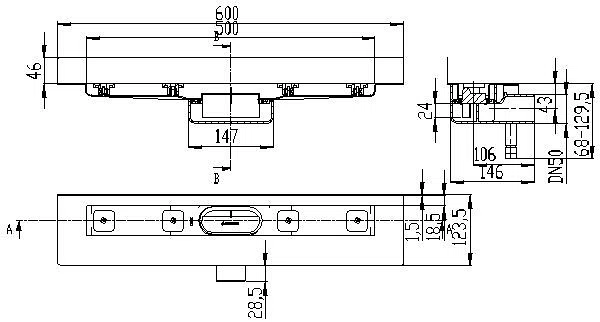 DALLMER Duschrinne CeraLine Nano F 500 mm, DN 50