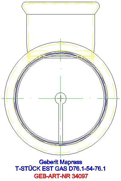 GE Mapress Edelstahl T-Stück reduziert (Gas) d76,1-54-76,1_34097_L
