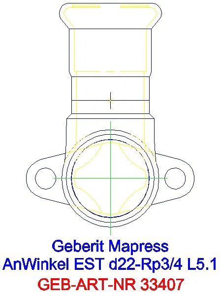 GE Mapress Edelstahl Anschlusswinkel 90Gr d22-Rp3/4_33407_A