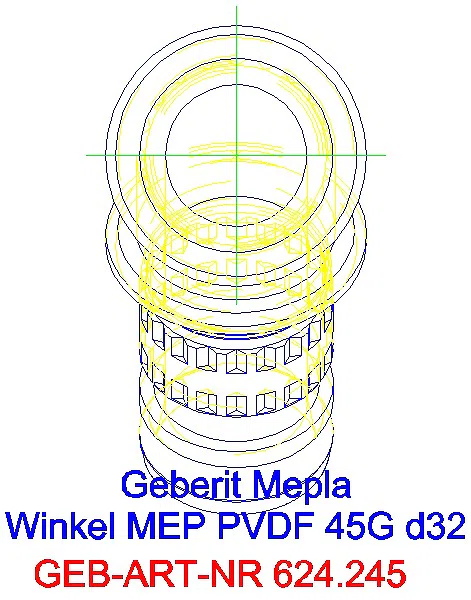 GE Mepla Winkel PVDF 45Gr d32_624.245.00.5_A