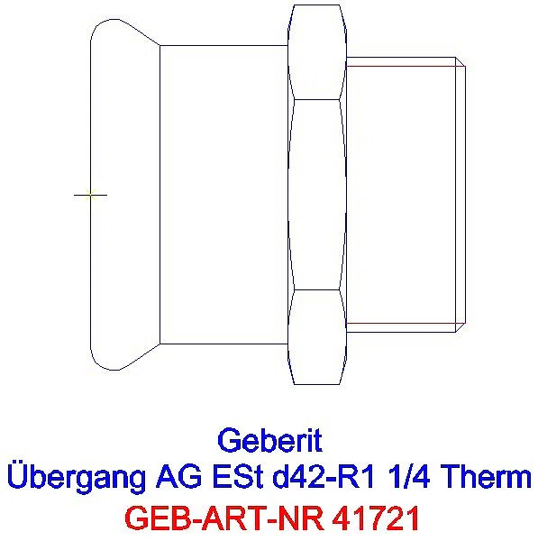 GE Mapress Therm Übergang mit AG d42-R1 1/4_41721_G