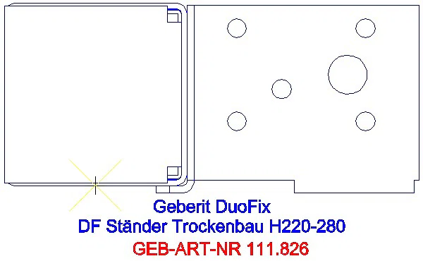 GE Duofix Ständer für Trockenbauwand, raumhoch, 220-280 cm_111.826.00.1_G