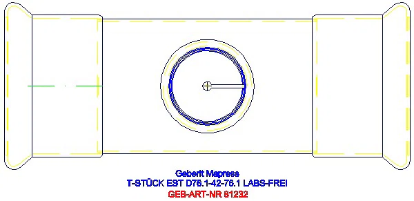 GE Mapress Edelstahl T-Stück reduziert (LABS-frei) d76,1-42-76,1_81232_G