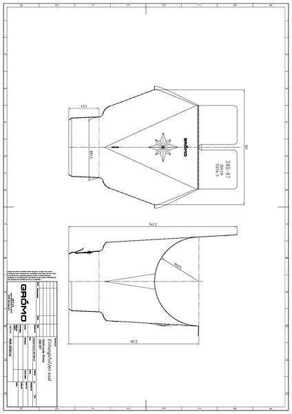 Alu Einhangstutzen oval 280/87 mit Stern, #Art.Nr. 84427