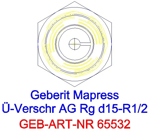GE Mapress Kupfer Übergangsverschraubung mit AG Rg d15-R1/2_65532_L