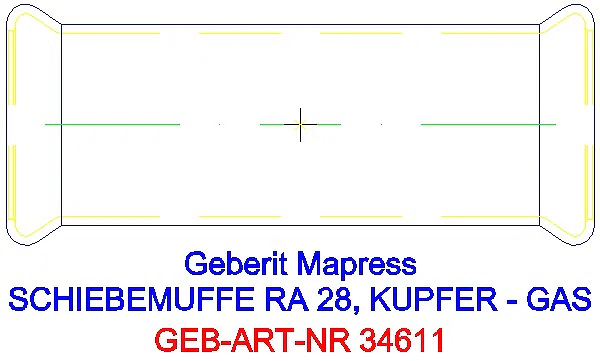 GE Mapress Kupfer Schiebemuffe Gas d28_34611_A