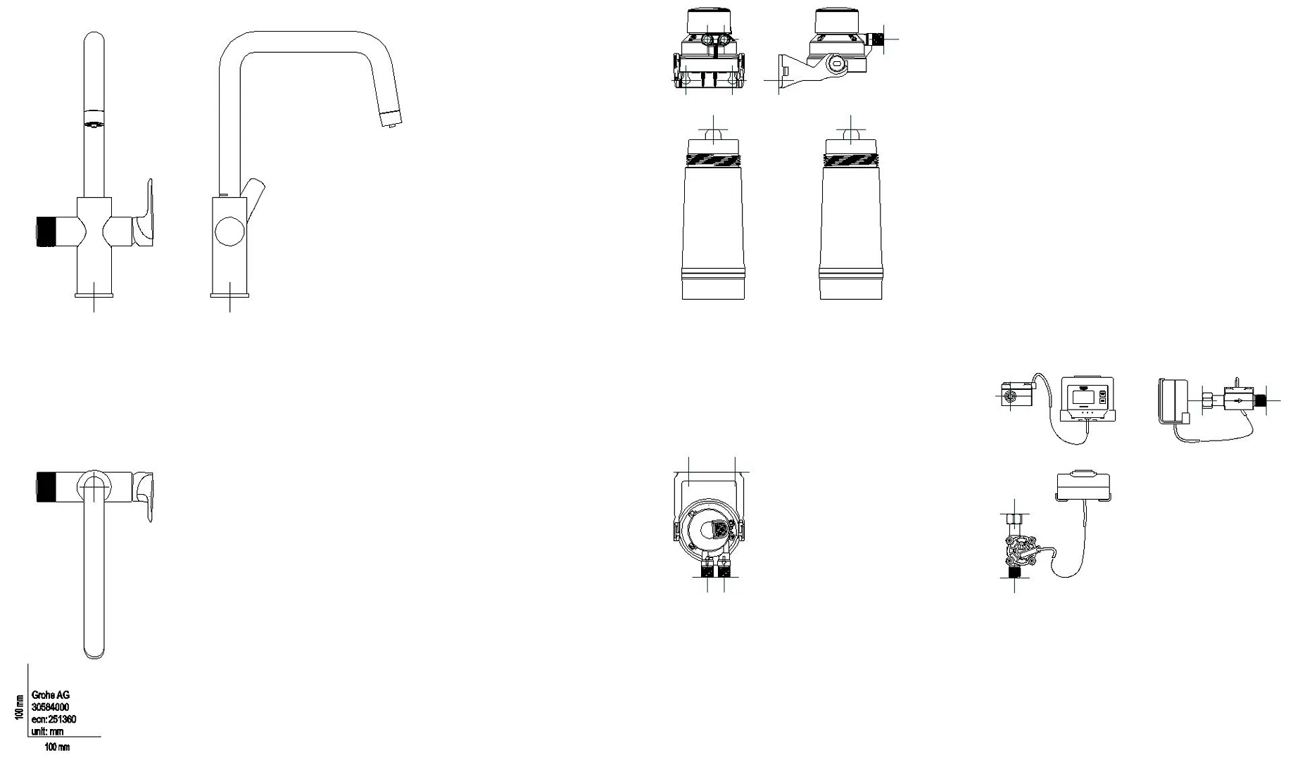 GROHE Starter Kit GROHE Blue Pure Eurosmart 30584 U-Auslauf S-Filter chrom