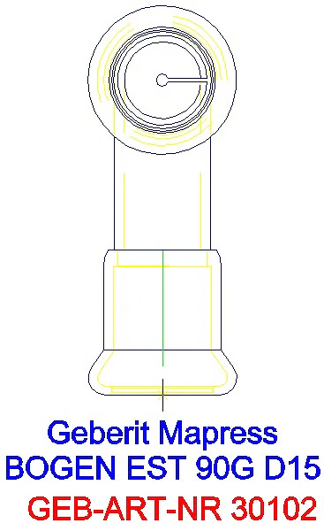 GE Mapress Edelstahl Bogen 90Gr d15_30102_L