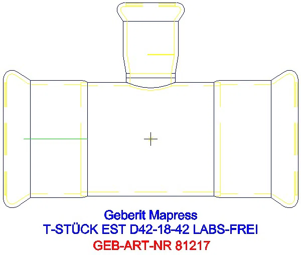 GE Mapress Edelstahl T-Stück reduziert (LABS-frei) d42-18-42_81217_A