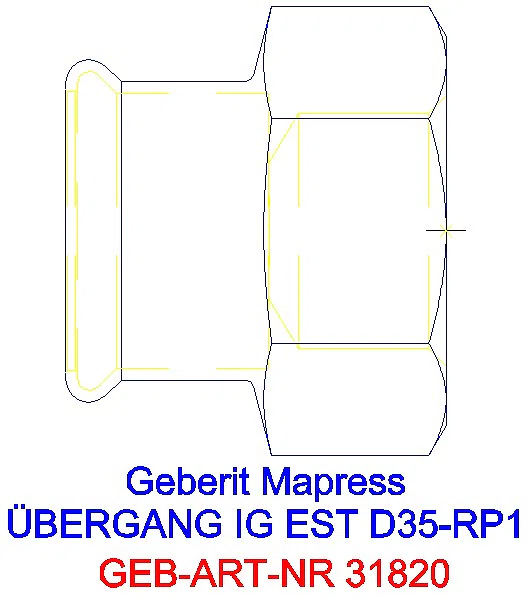 GE Mapress Edelstahl Übergang mit IG d35-Rp1_31820_G