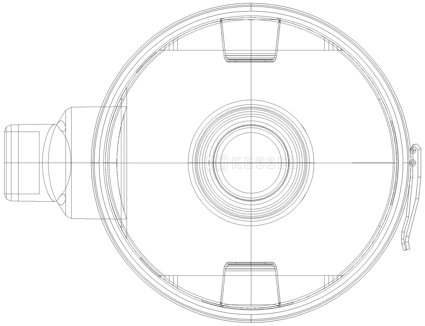 KESSEL-Probenahmeeinrichtung DN100/150, senkr. aus Polyethylen (3D)