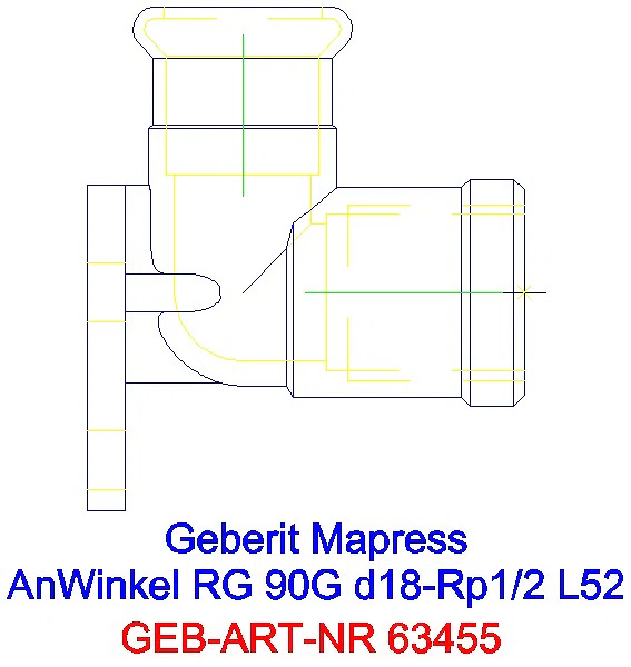 GE Mapress Kupfer Anschlusswinkel 90Gr Rg d18-Rp1/2 L:5,2cm_63455_L