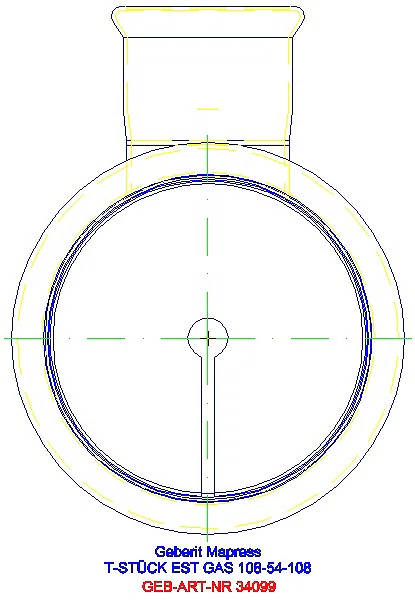 GE Mapress Edelstahl T-Stück reduziert (Gas) d108-54-108_34099_L