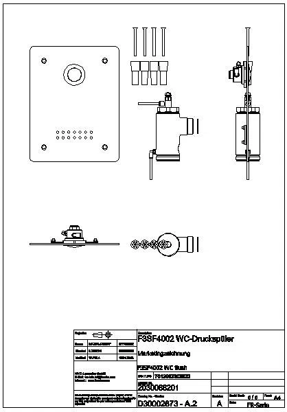 WC-Spüler, F3, hydraulisch, DN20, UP, AG I, Fertigbauset, Spez.-Schr., F3SF4002